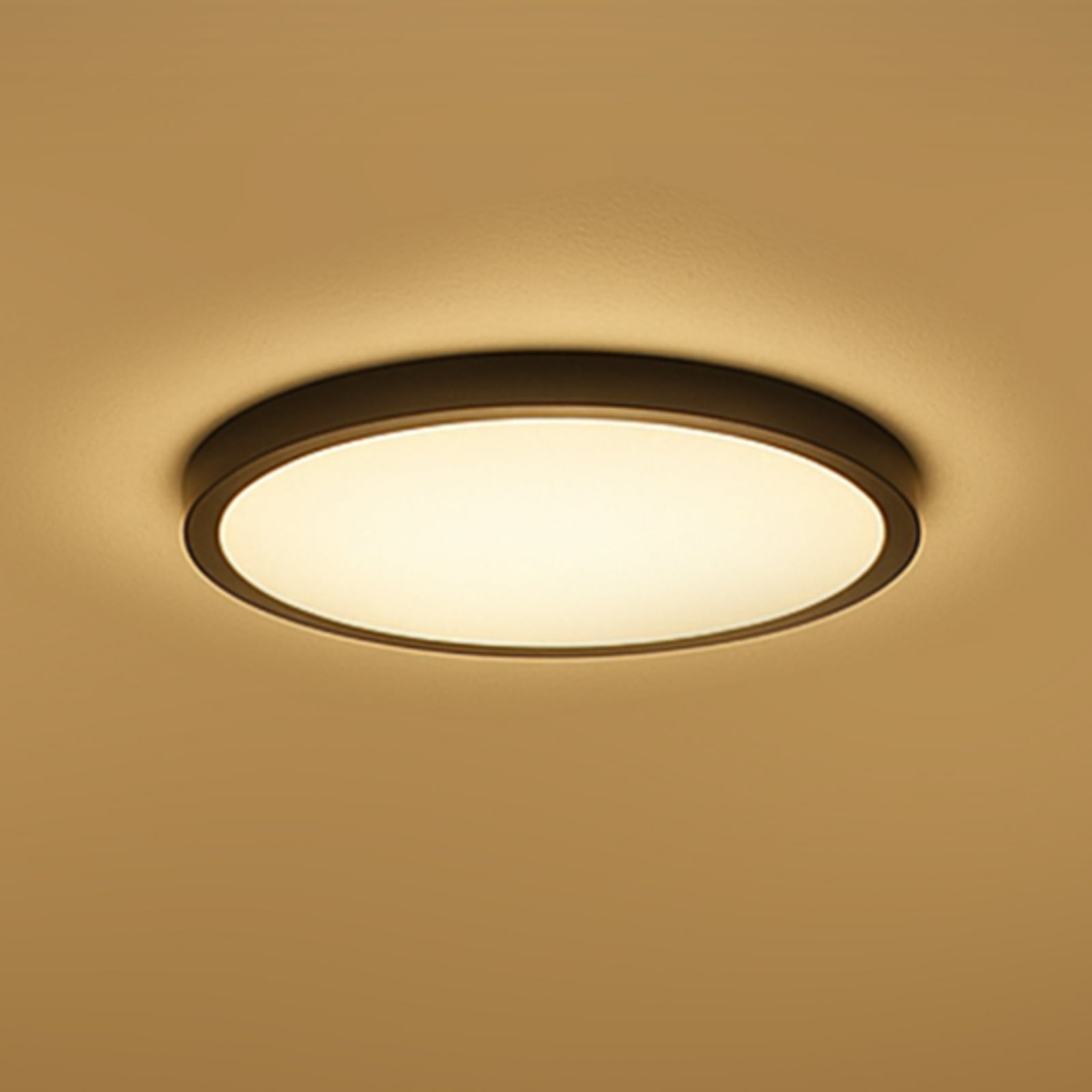 Smart LED taklampe HALO Ø30 cm svart dimbar forfra