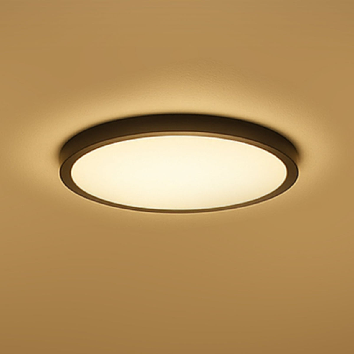 Smart LED taklampe HALO Ø30 cm svart dimbar forfra