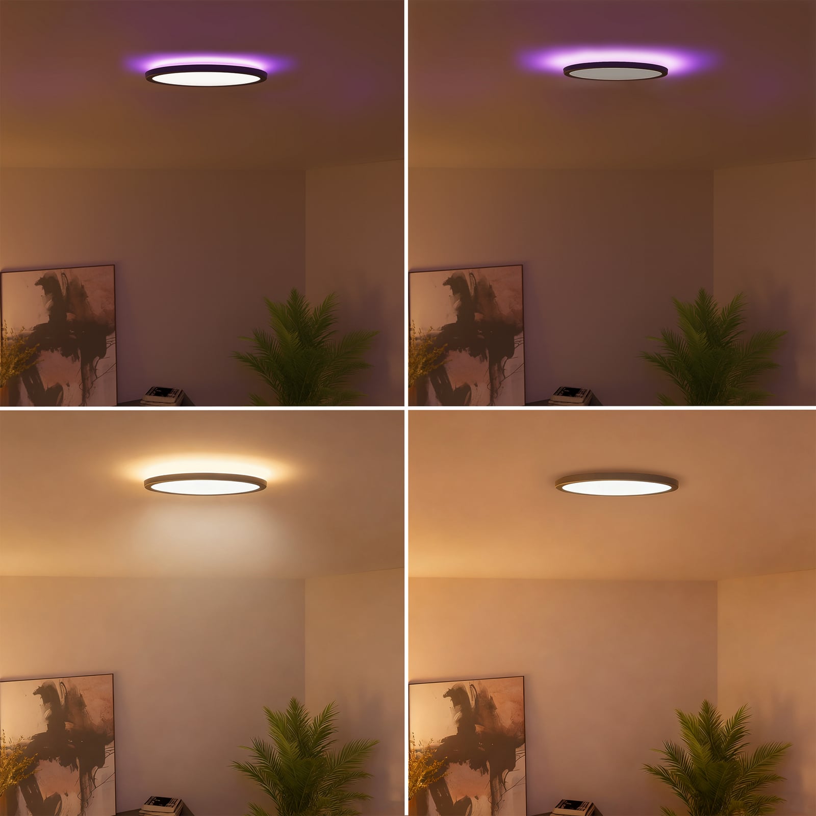 Detaljbilde av Smart LED taklampe HALO Ø30 cm svart dimbar