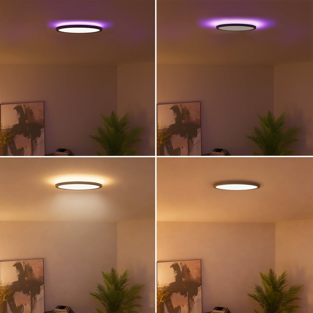 Detaljbilde av Smart LED taklampe HALO Ø30 cm svart dimbar
