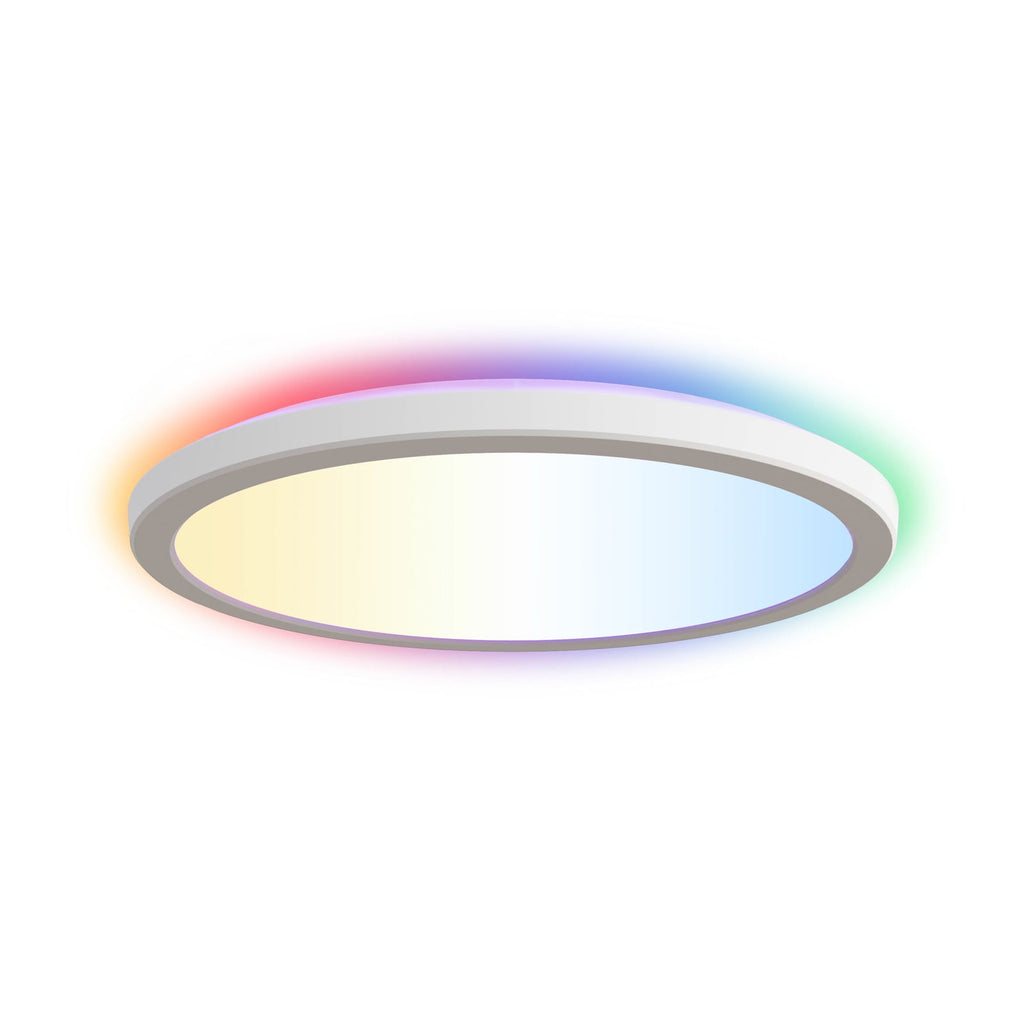 Smart LED taklampe Halo dimbar CCT RGB Ø40 cm hvit IP54 forfra