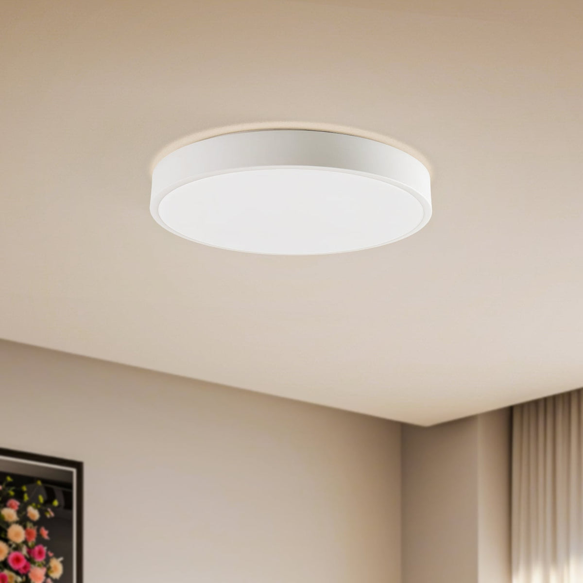 Smart LED-taklampe Innes hvit Ø38 cm forfra