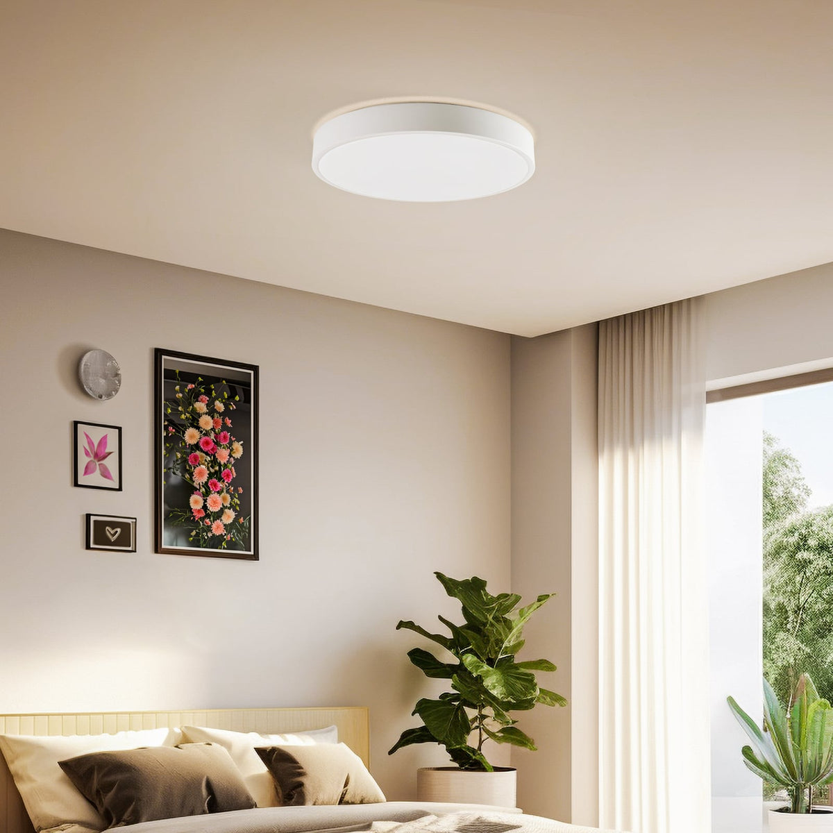 Smart LED-taklampe Innes hvit Ø38 cm bakside
