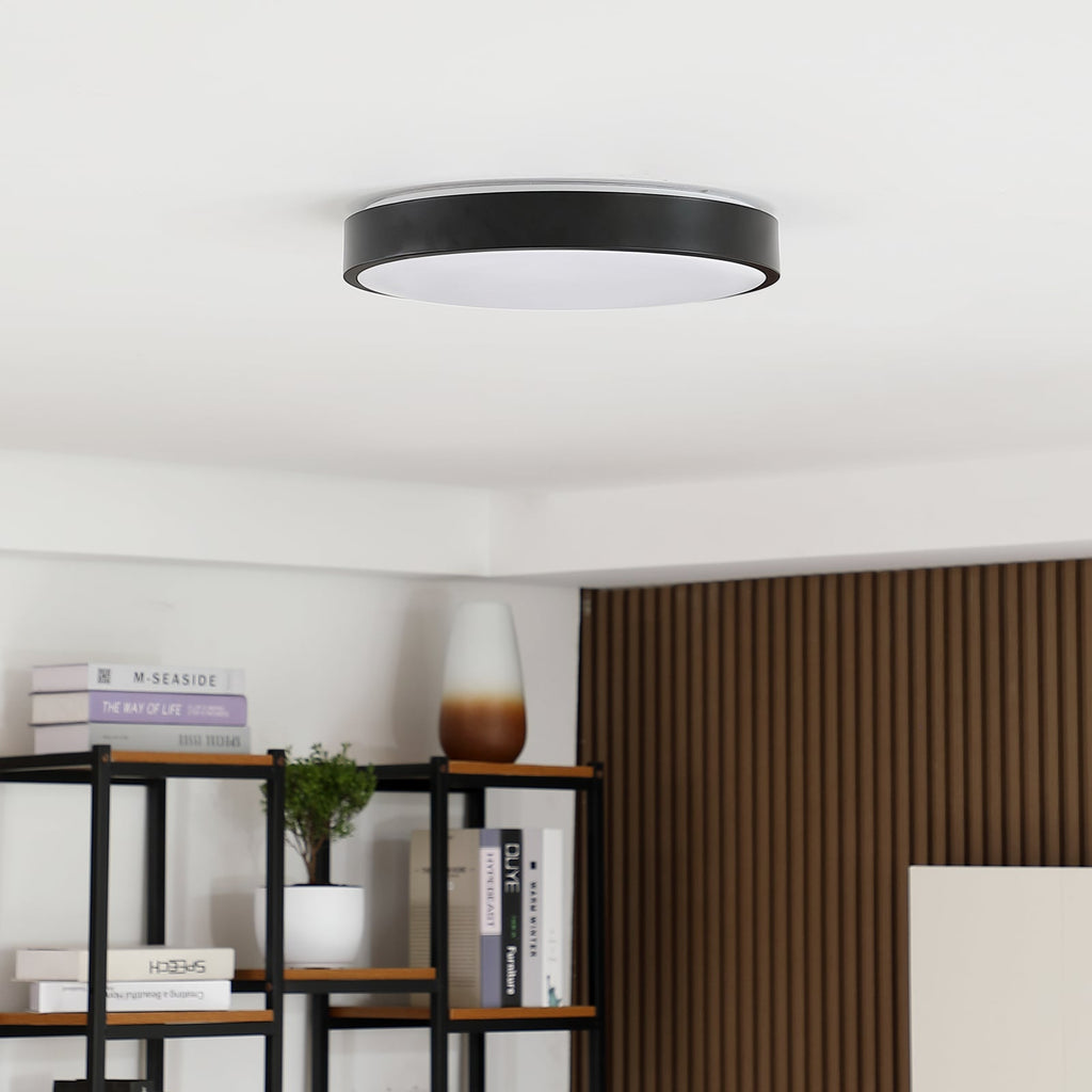 Smart LED-taklampe Innes svart Ø38 cm bakside