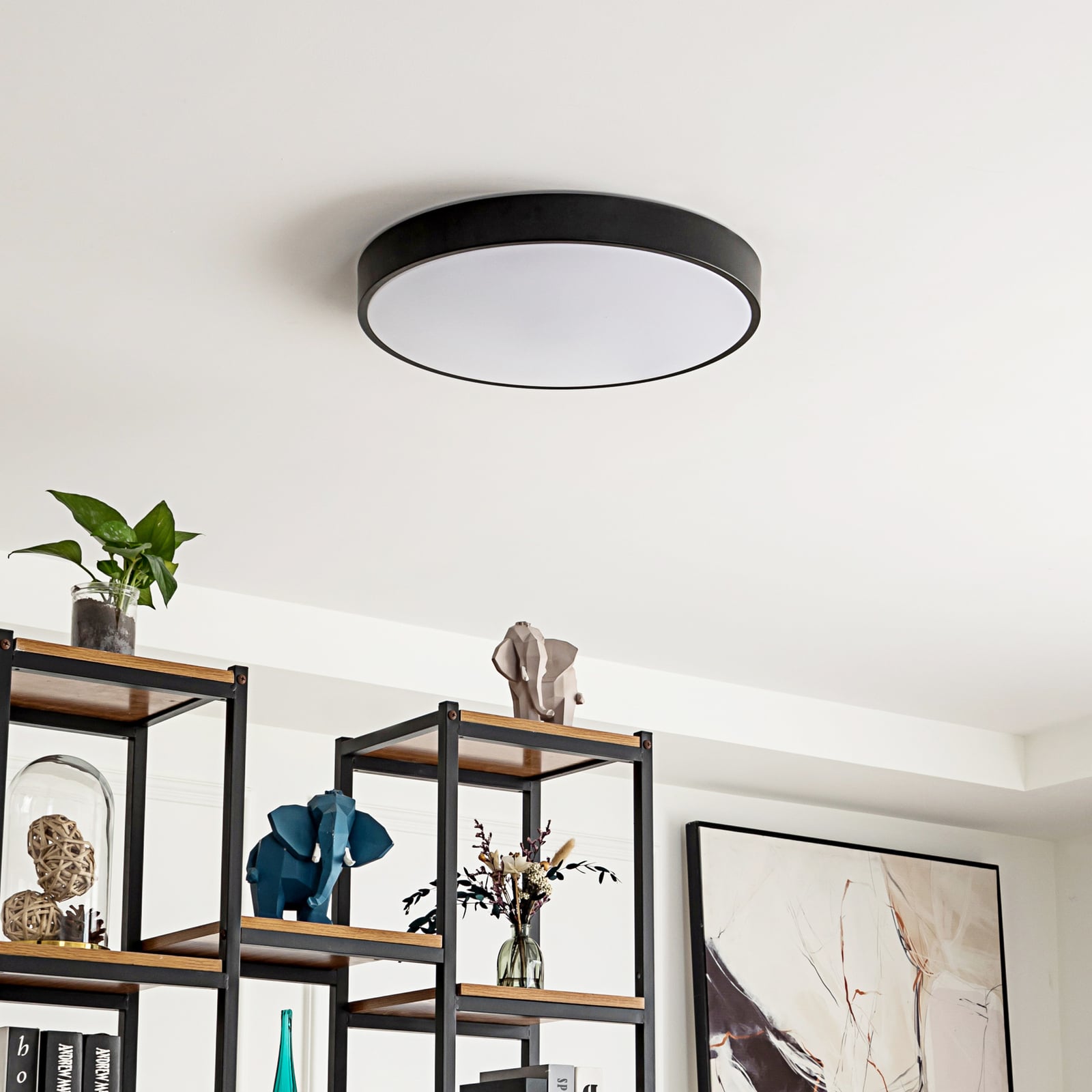 Smart LED-taklampe Innes svart RGB CCT dimbar bakside