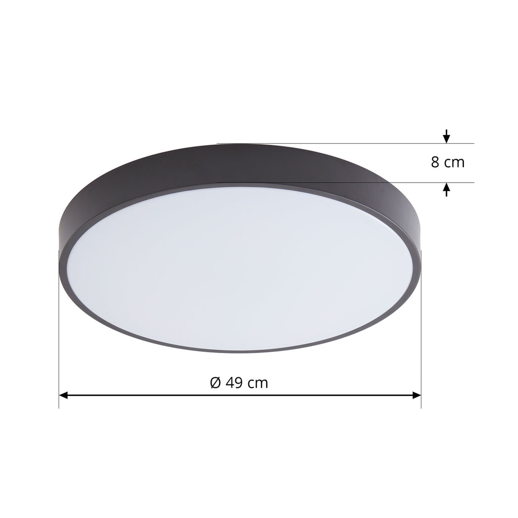 Detalj av Smart LED-taklampe Innes svart RGB CCT dimbar