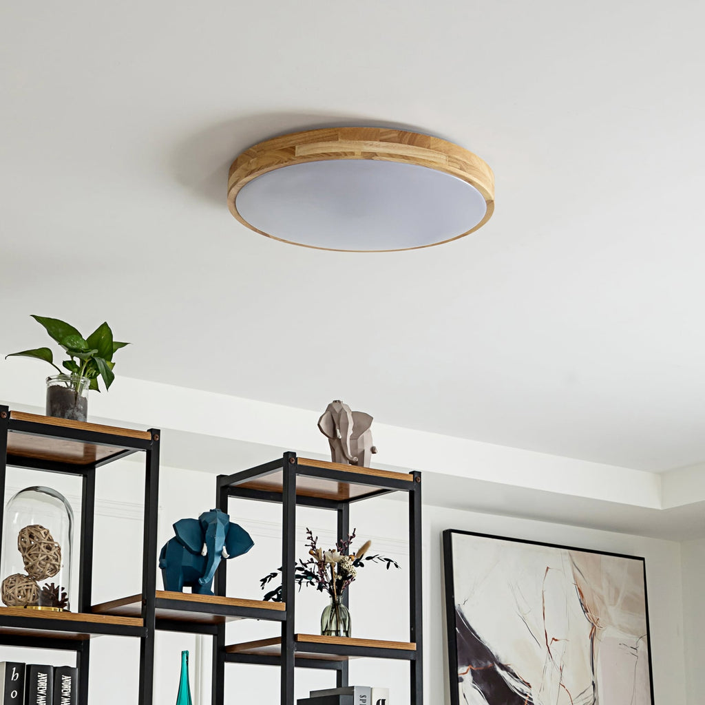 Smart LED-taklampe Innes tre/hvit Ø51 cm bakside
