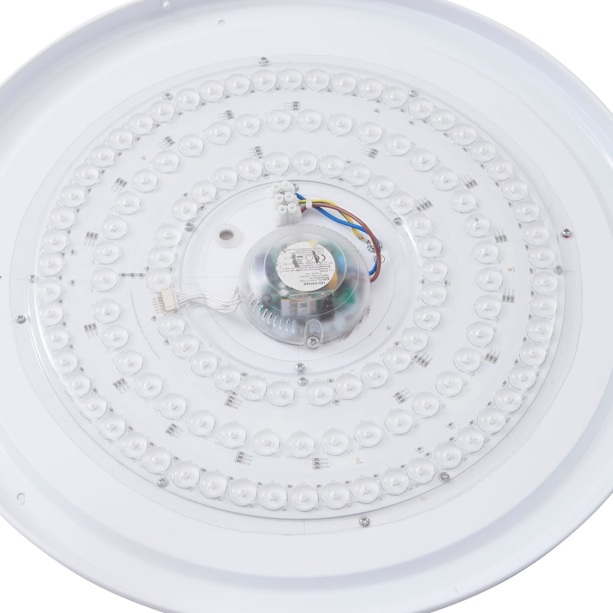 Smart LED-taklampe Innes tre/hvit Ø51 cm sideprofil