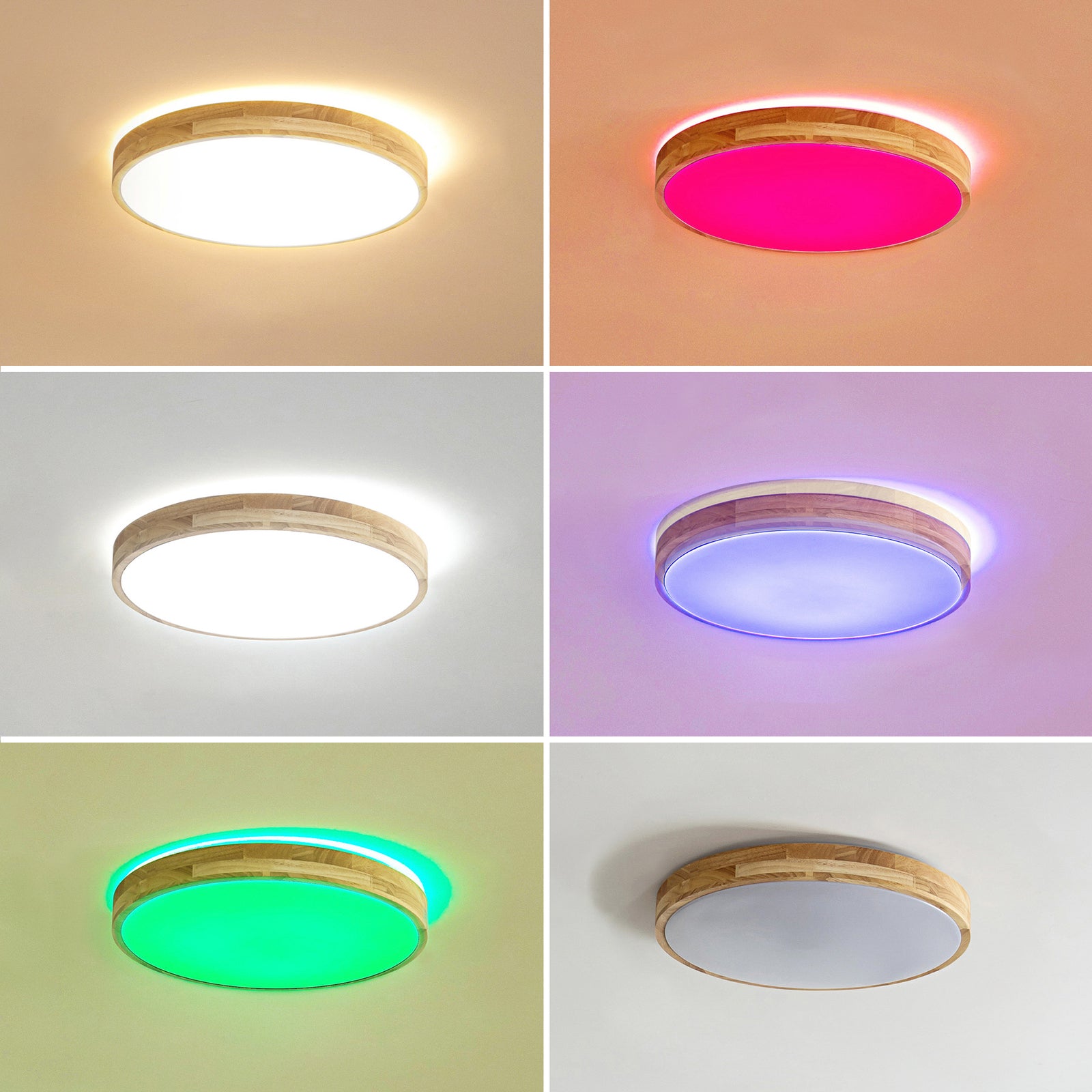 Smart LED-taklampe Innes tre hvit Ø39 cm dimming