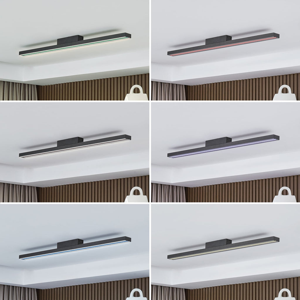 Smart LED-taklampe Leicy svart 100 cm RGB CCT dimbar detalj