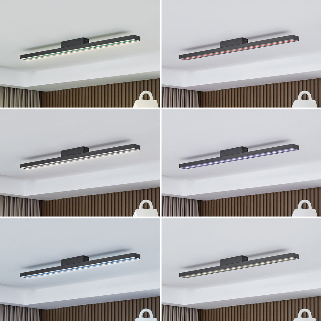 Smart LED-taklampe Leicy svart 100 cm RGB CCT dimbar detalj