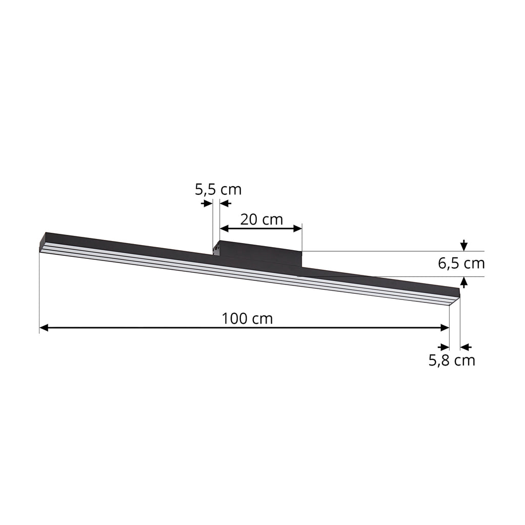 Smart LED-taklampe Leicy svart 100 cm RGB CCT dimbar nærbilde