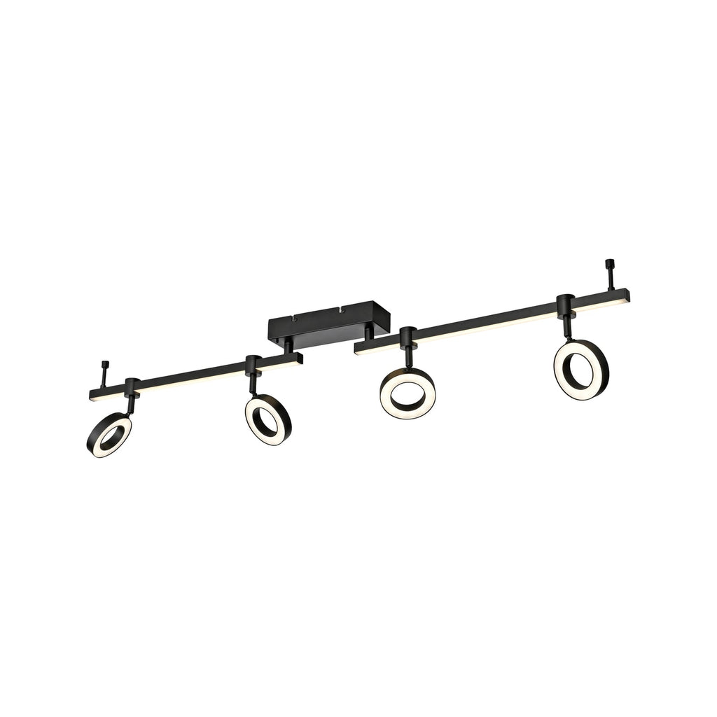 Smart LED-taklampe LOLAsmart Bileda 4-lys svart RGB CCT detalj