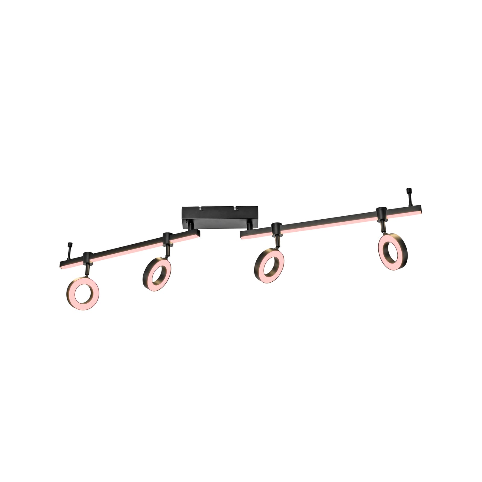 Smart LED-taklampe LOLAsmart Bileda 4-lys svart RGB CCT montert i rom