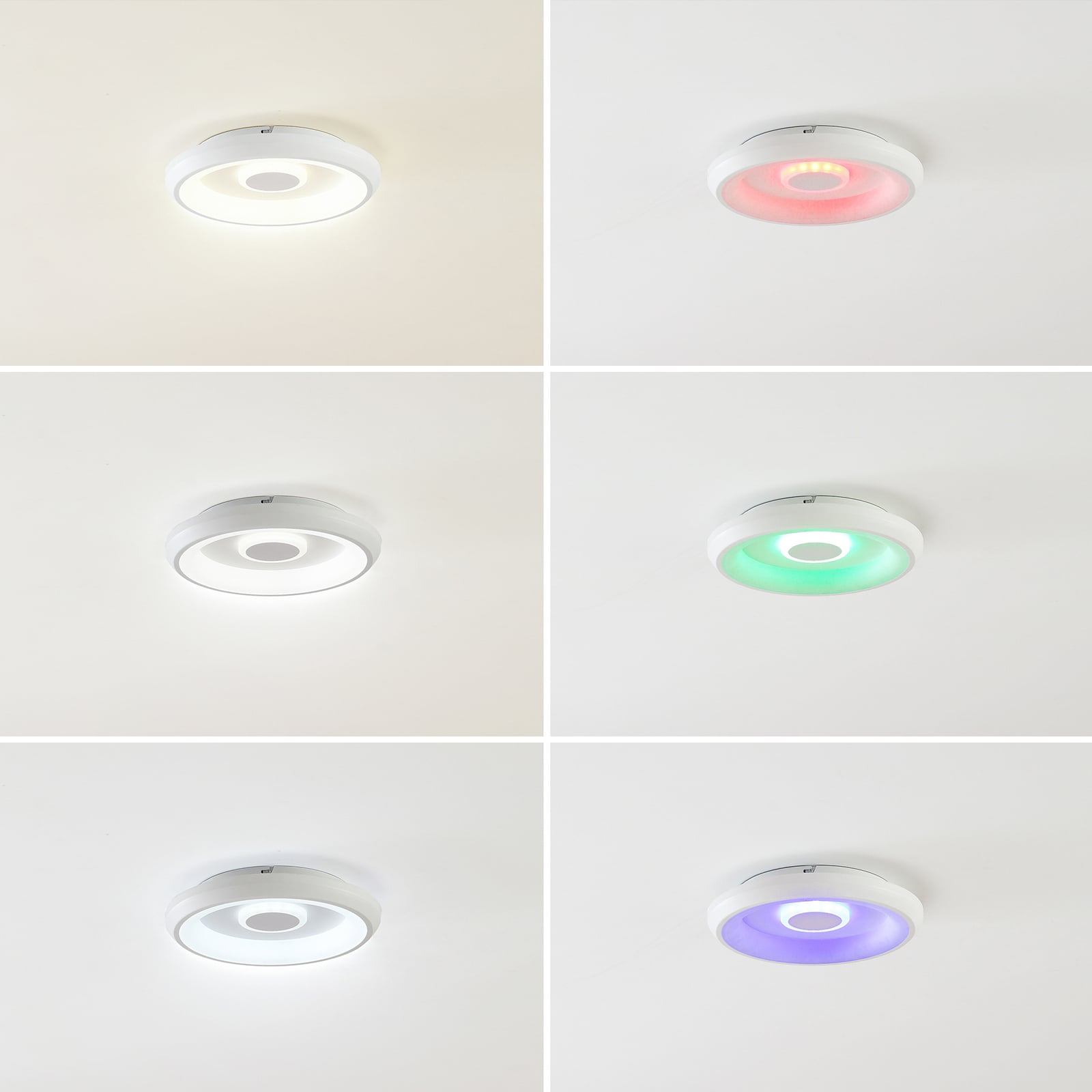 Smart LED-taklampe Lynden RGB dimbar hvit Ø38 cm - Lindby