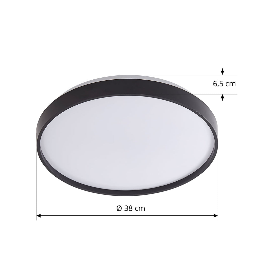 Smart LED-taklampe Mirren svart metall RGB CCT montert i rom