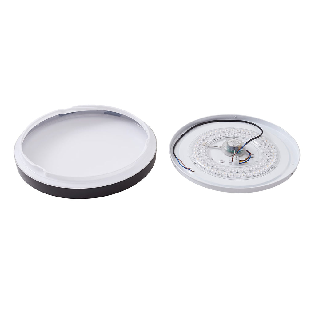 Smart LED-taklampe Mirren svart metall RGB CCT i bruk