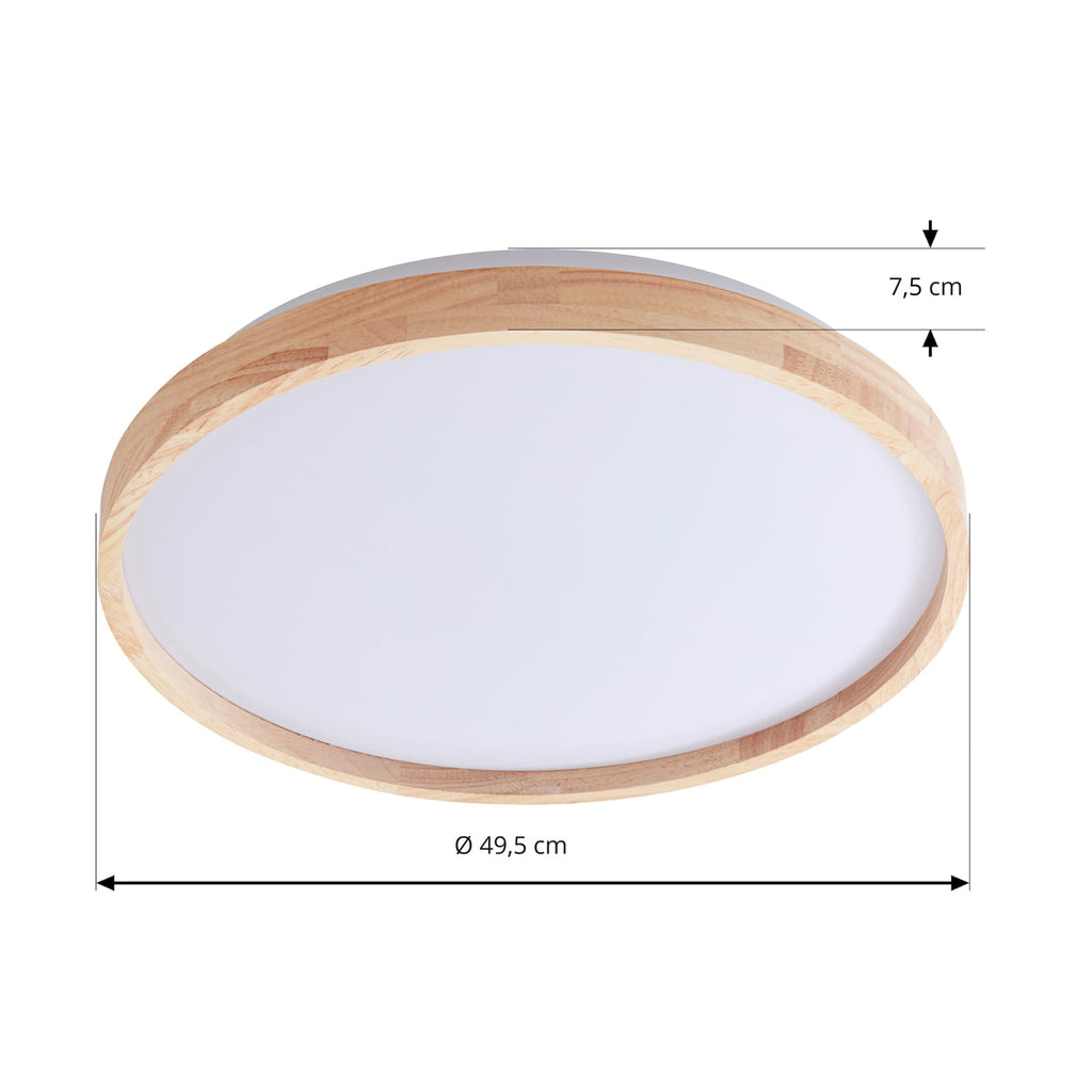 Smart LED taklampe Mirren tre dimbar CCT RGB Ø49,5 cm montert i rom