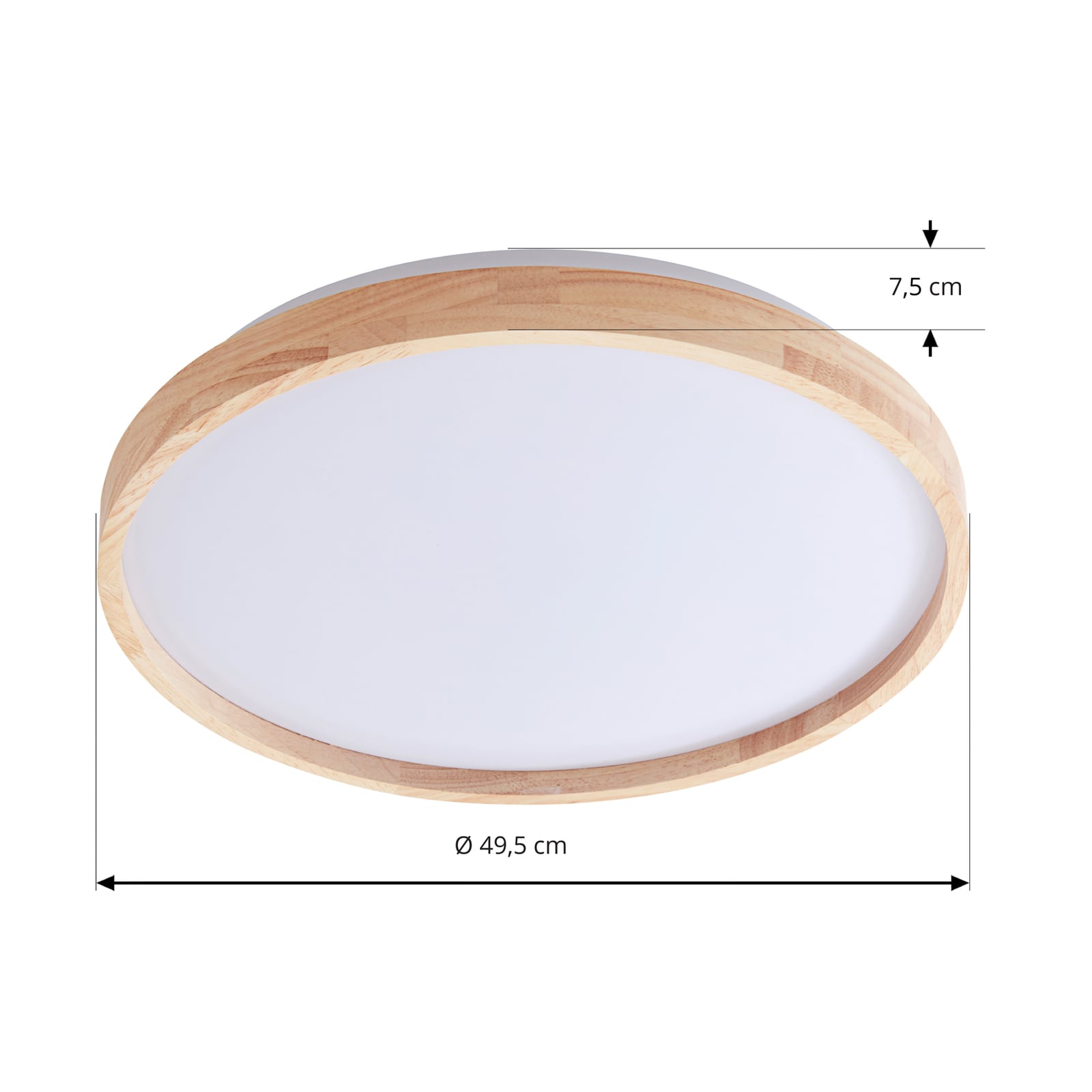 Smart LED taklampe Mirren tre dimbar CCT RGB Ø49,5 cm montert i rom