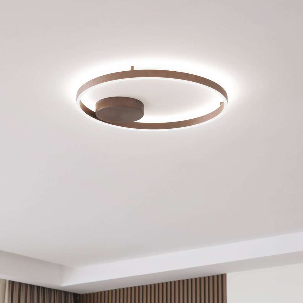 Smart LED-taklampe Moise kaffe CCT dimbar Ø60 cm forfra