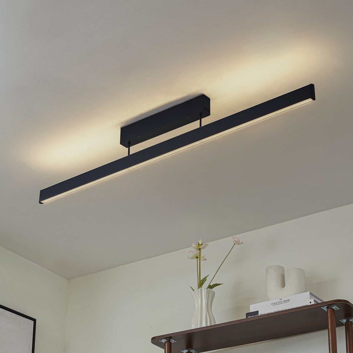 Smart LED-taklampe Mylosh svart 110 cm bakside