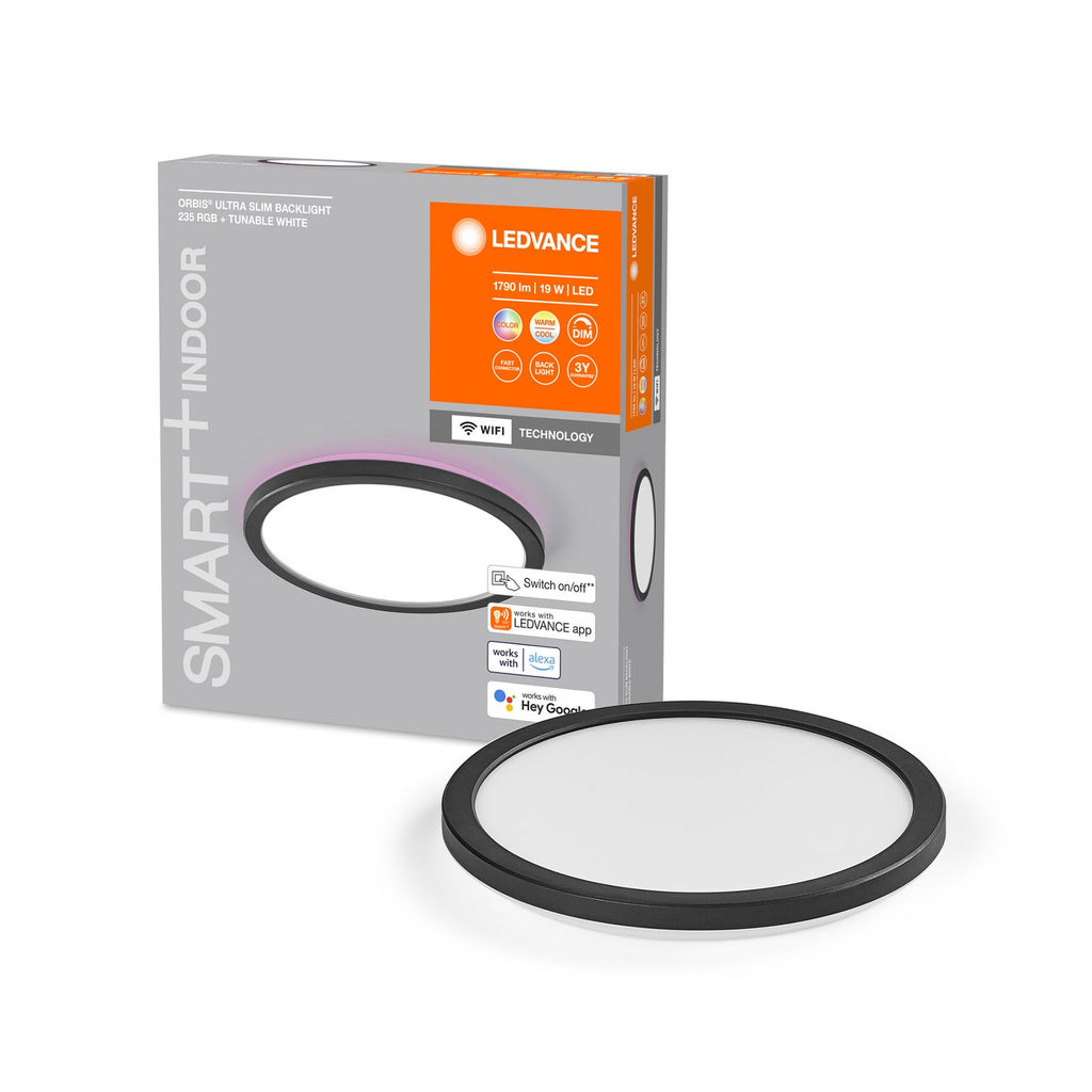 Smart LED-taklampe Orbis Ultra Slim WiFi Ø24 cm bakside