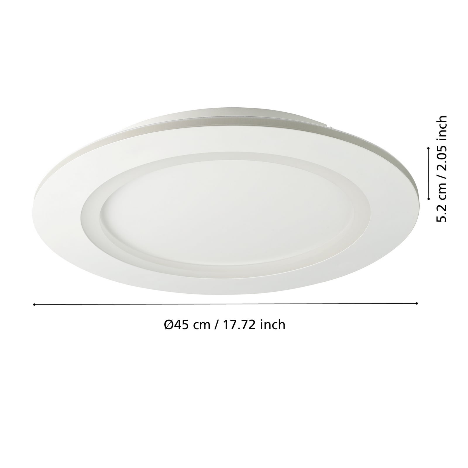 Smart LED-taklampe Padrogiano-Z detalj av lysring