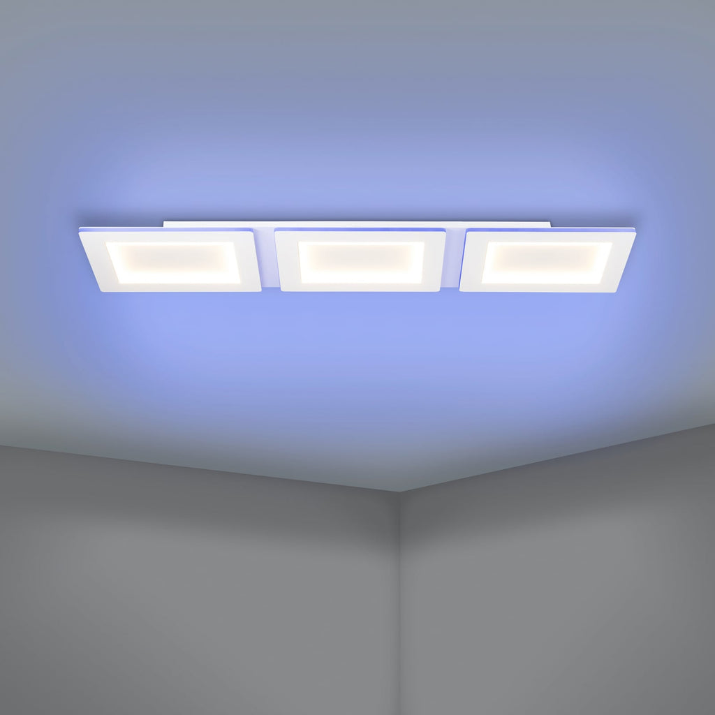 Smart LED-taklampe Padrogiano-Z 3-lys RGB CCT 120x30 cm sideprofil