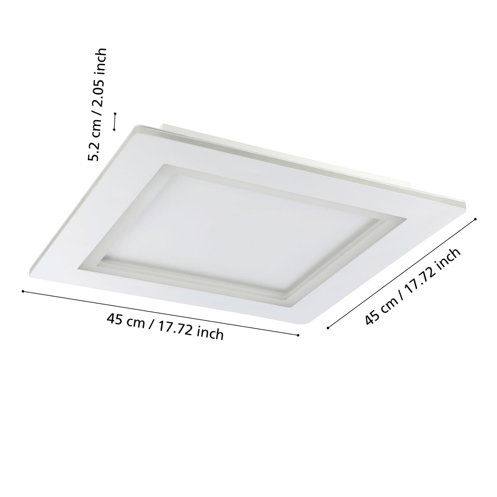 Detalj av Smart LED-taklampe Padrogiano-Z 45x45 cm RGB CCT