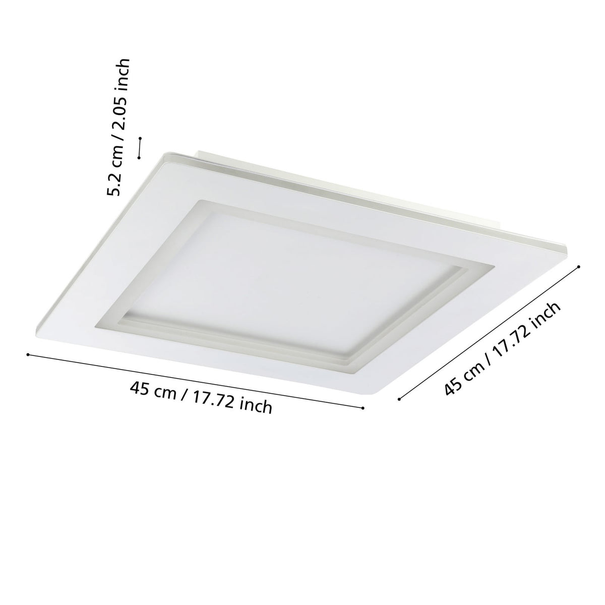 Detalj av Smart LED-taklampe Padrogiano-Z 45x45 cm RGB CCT