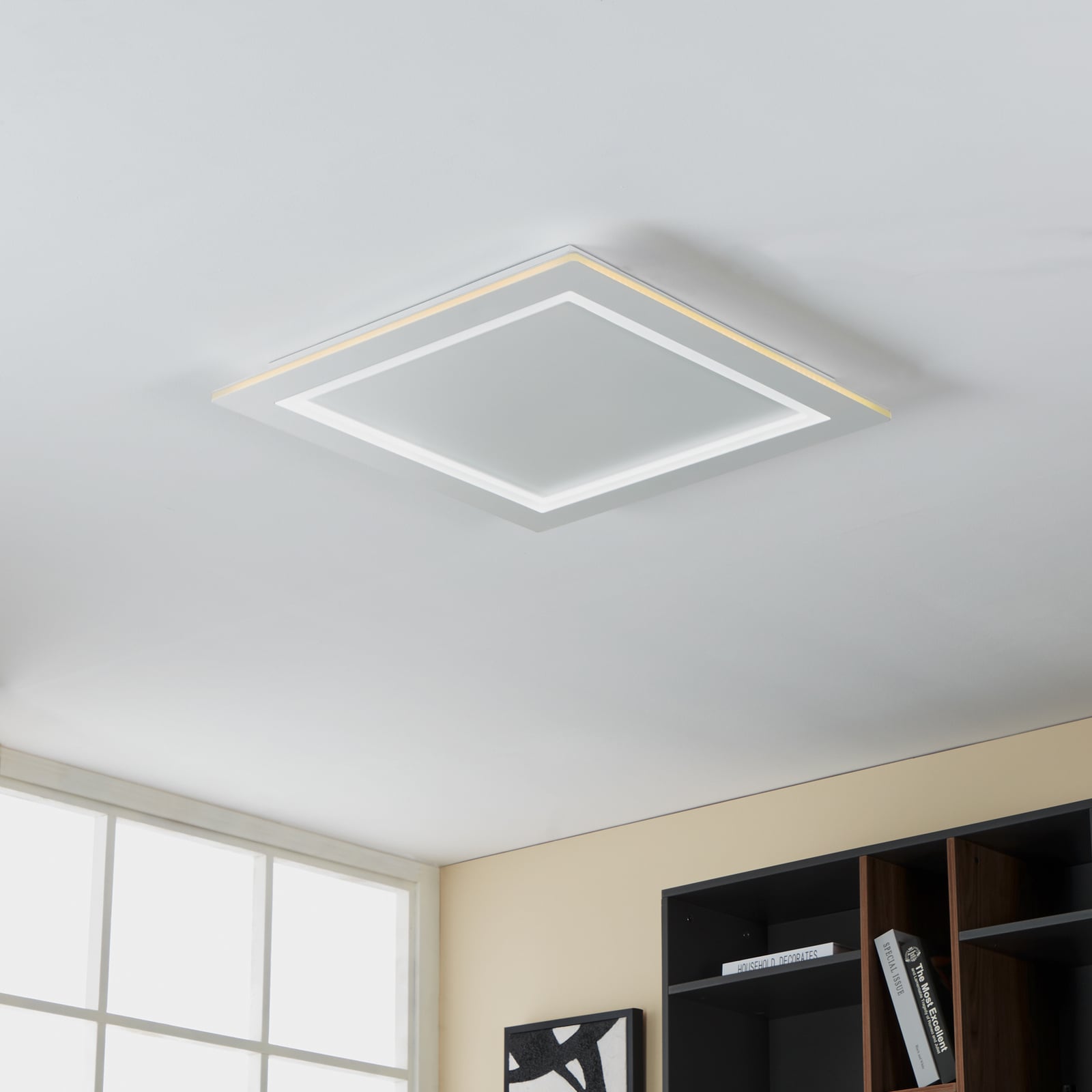 Smart LED-taklampe Padrogiano-Z hvit RGB CCT 60x60 cm bakside