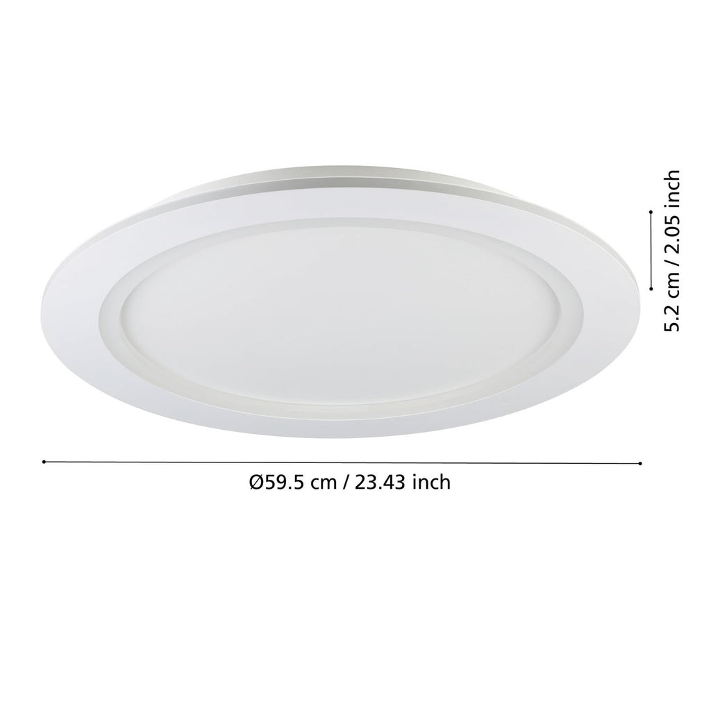 Smart LED-taklampe Padrogiano-Z RGB CCT dimbar Ø60 cm hvit detalj