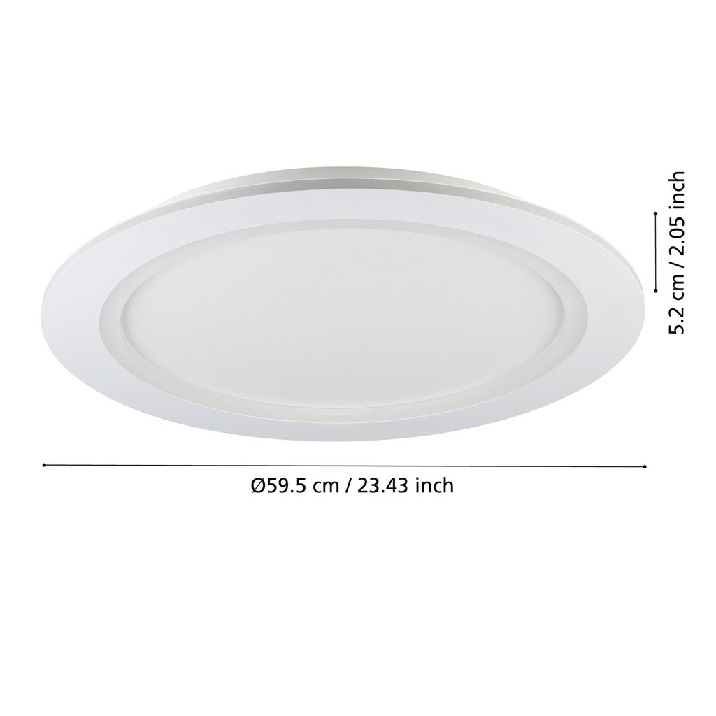 Smart LED-taklampe Padrogiano-Z RGB CCT dimbar Ø60 cm hvit detalj