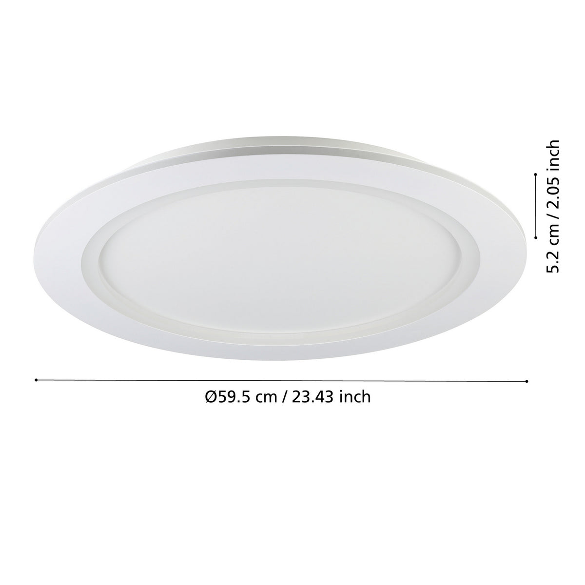 Smart LED-taklampe Padrogiano-Z RGB CCT dimbar Ø60 cm hvit detalj