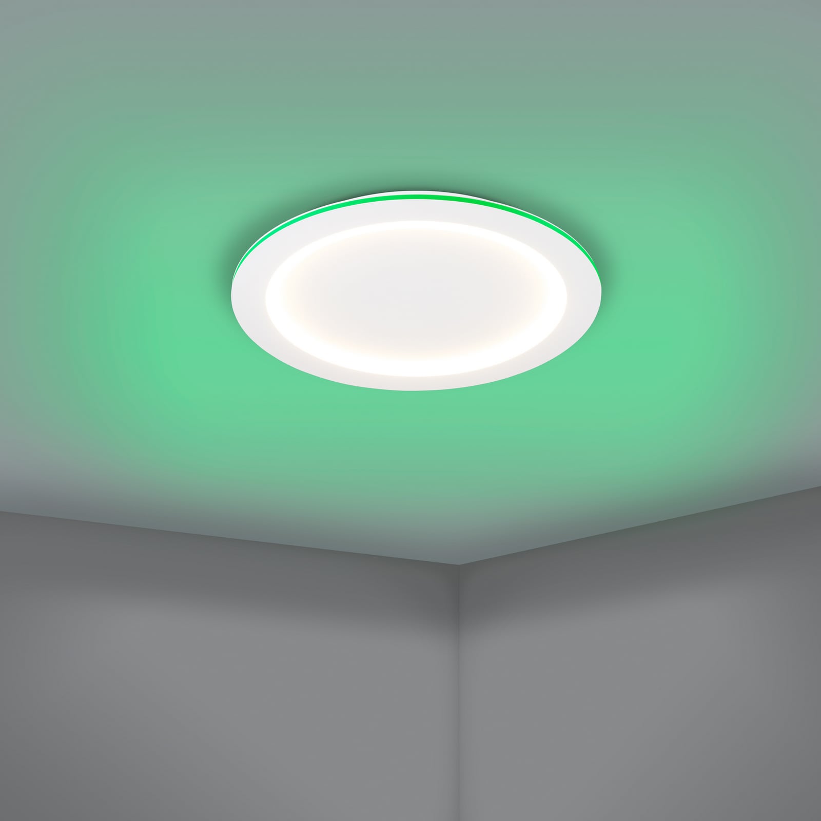 Smart LED-taklampe Padrogiano-Z RGB CCT dimbar Ø60 cm hvit side