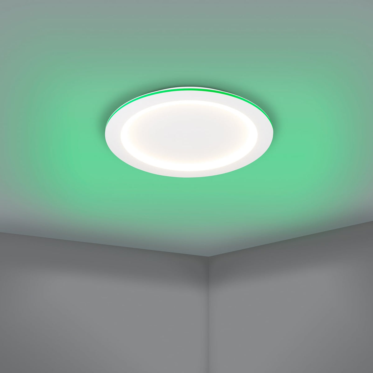 Smart LED-taklampe Padrogiano-Z RGB CCT dimbar Ø60 cm hvit side