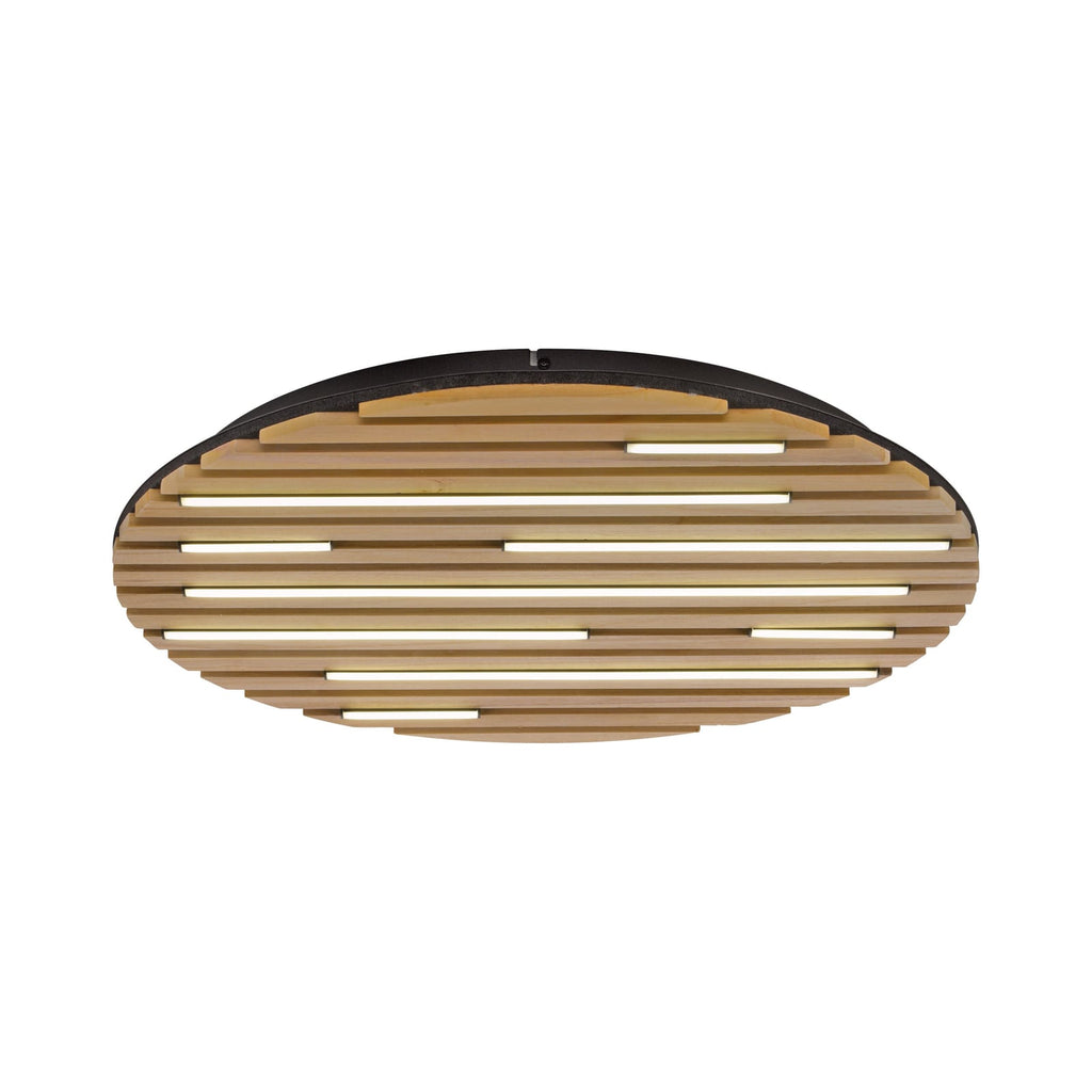 Smart LED taklampe Q-Akustik tre/svart dimbar Ø60 cm nærbilde LED