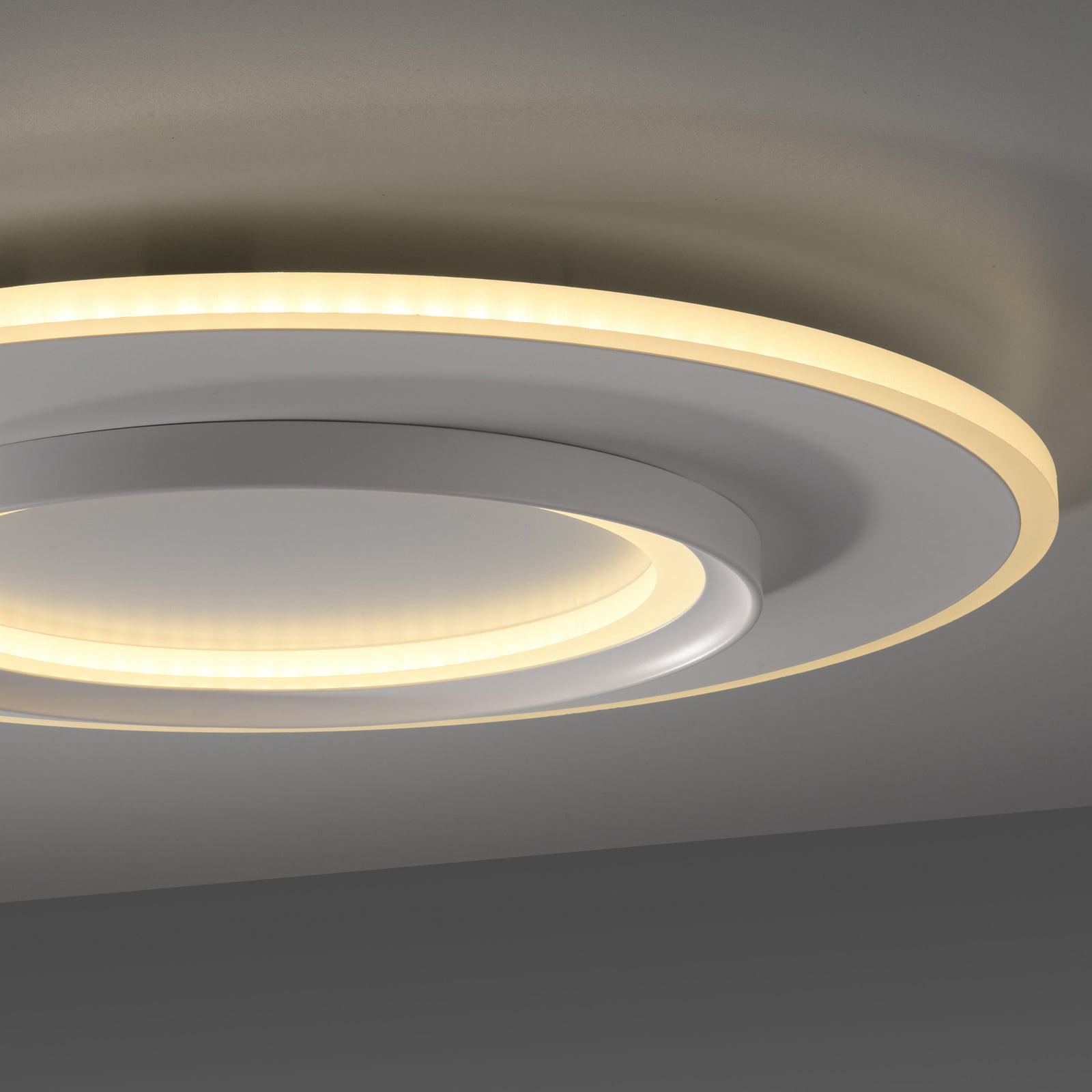 Smart LED taklampe Q-Kalina dimbar CCT RGB hvit Ø50 cm med fjernkontroll