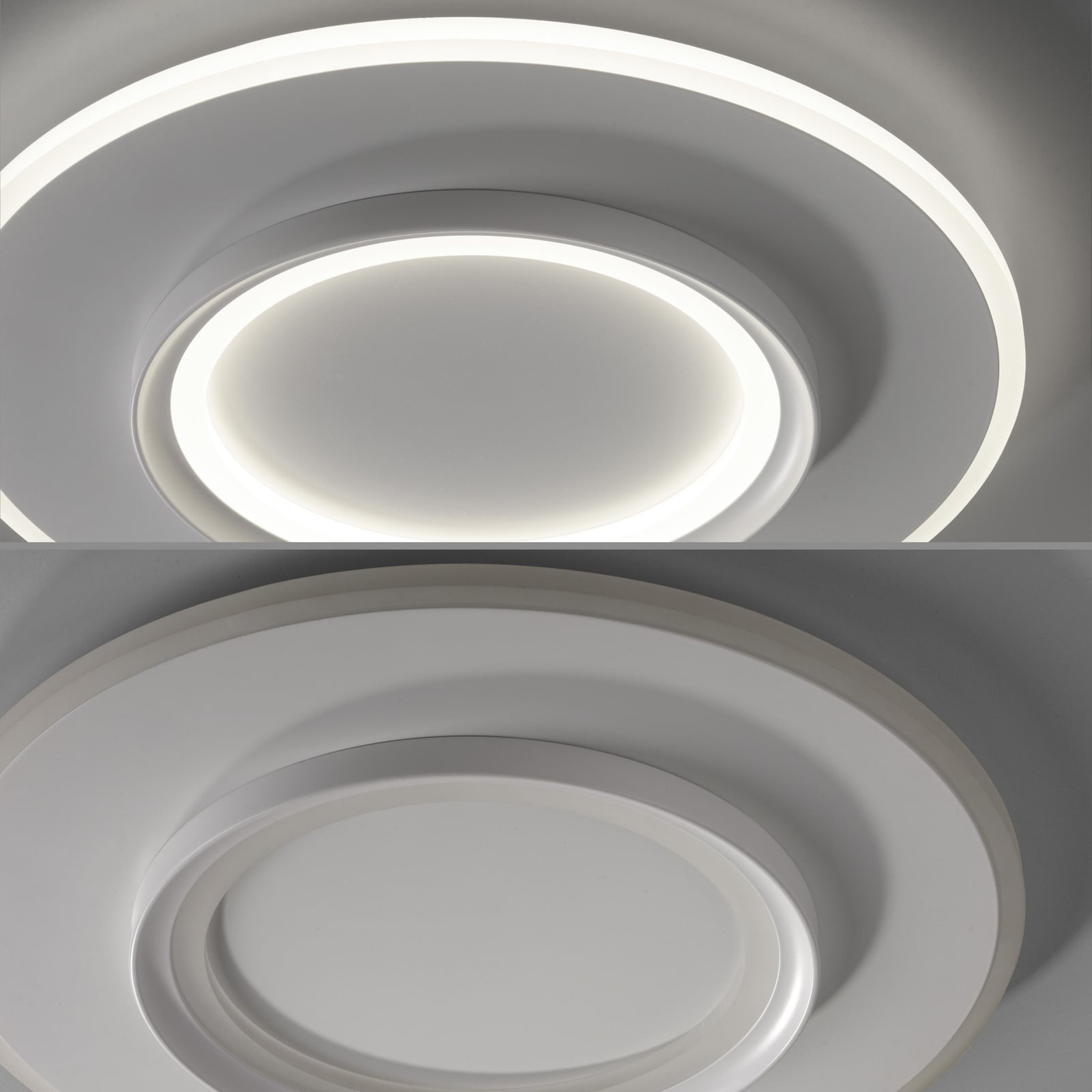 Smart LED taklampe Q-Kalina dimbar CCT RGB hvit Ø50 cm sideprofil