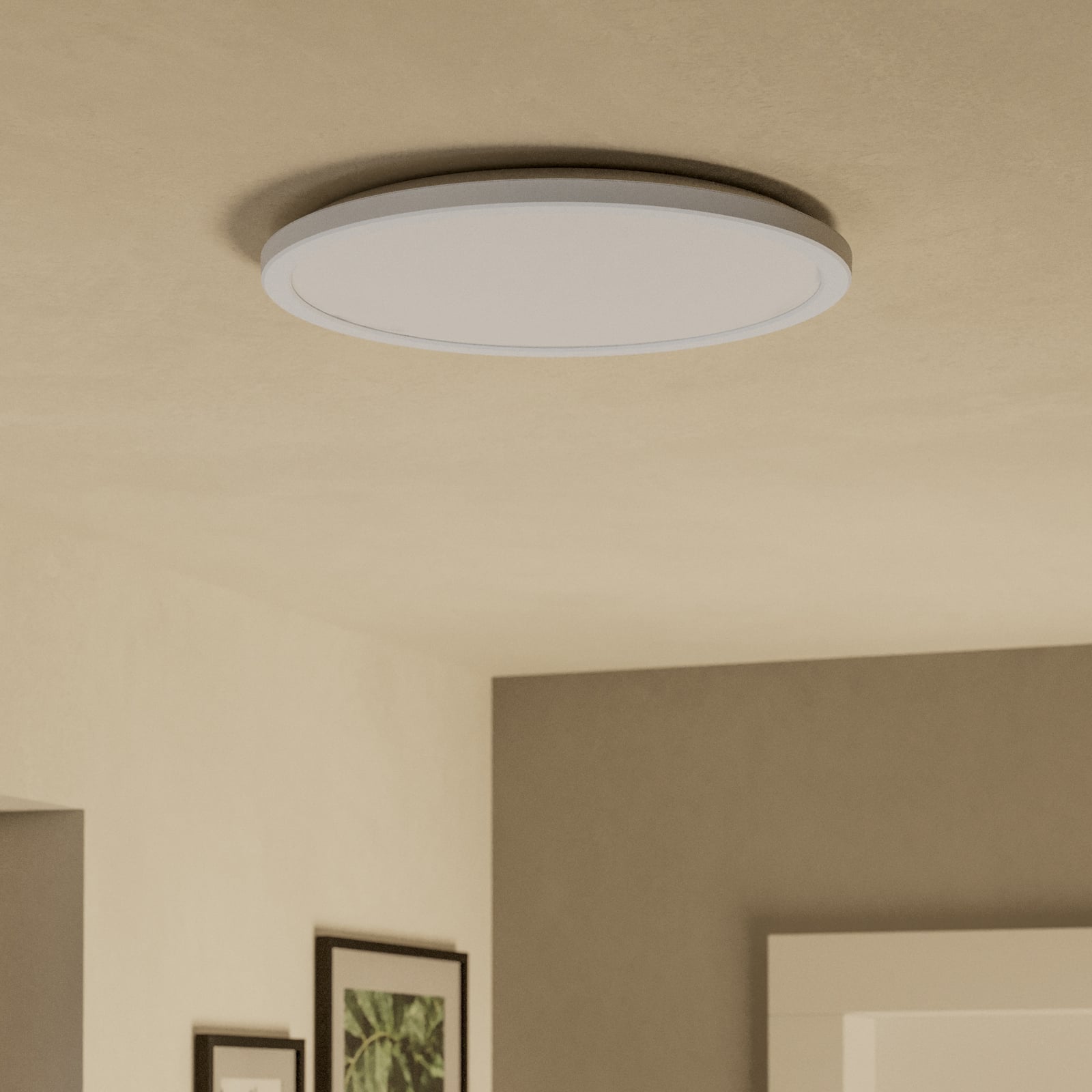 Smart LED taklampe Rovito-Z dimbar CCT RGB hvit montert