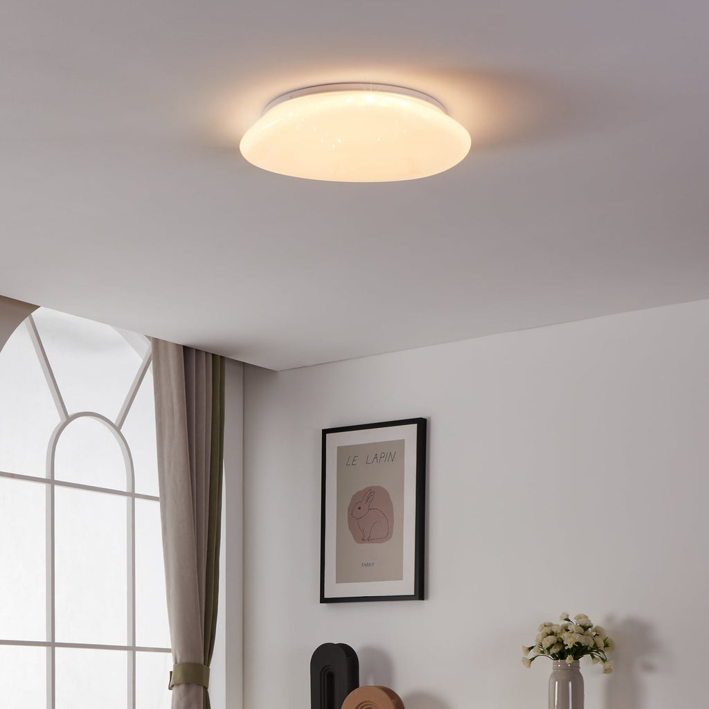 Smart LED-taklampe Sileras-Z bakside med monteringsdetaljer