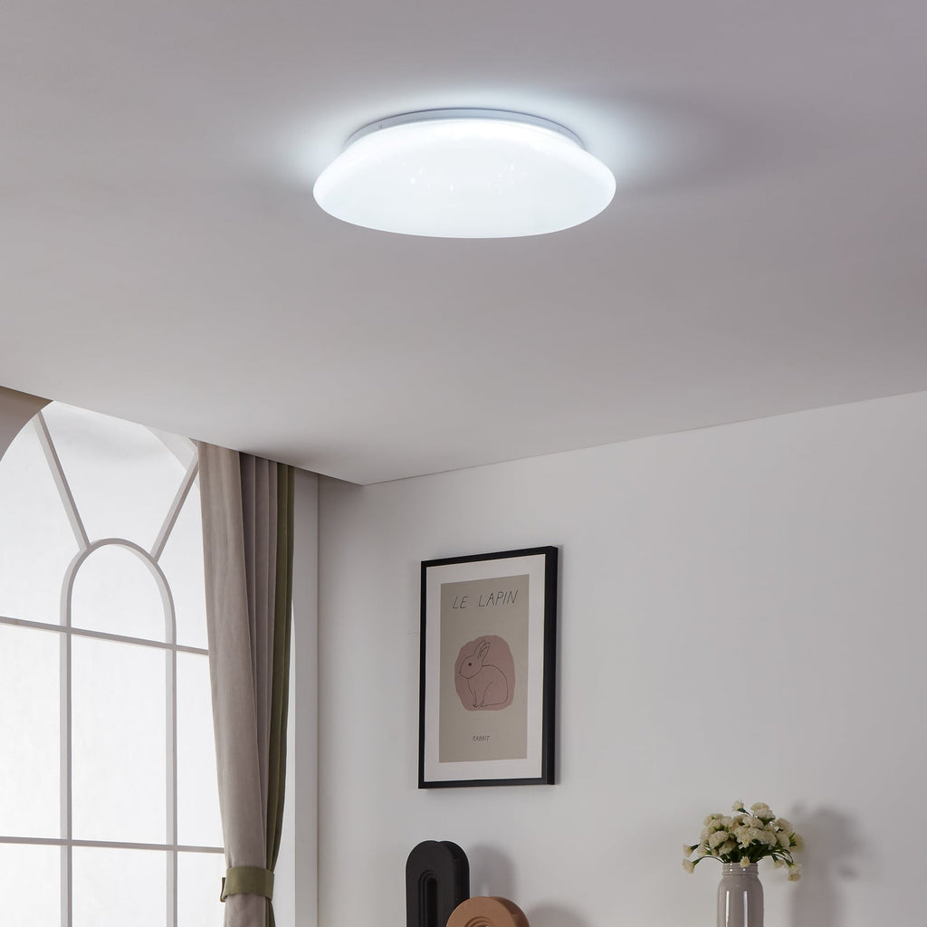 Nærbilde av krystalleffekt på Smart LED-taklampe Sileras-Z