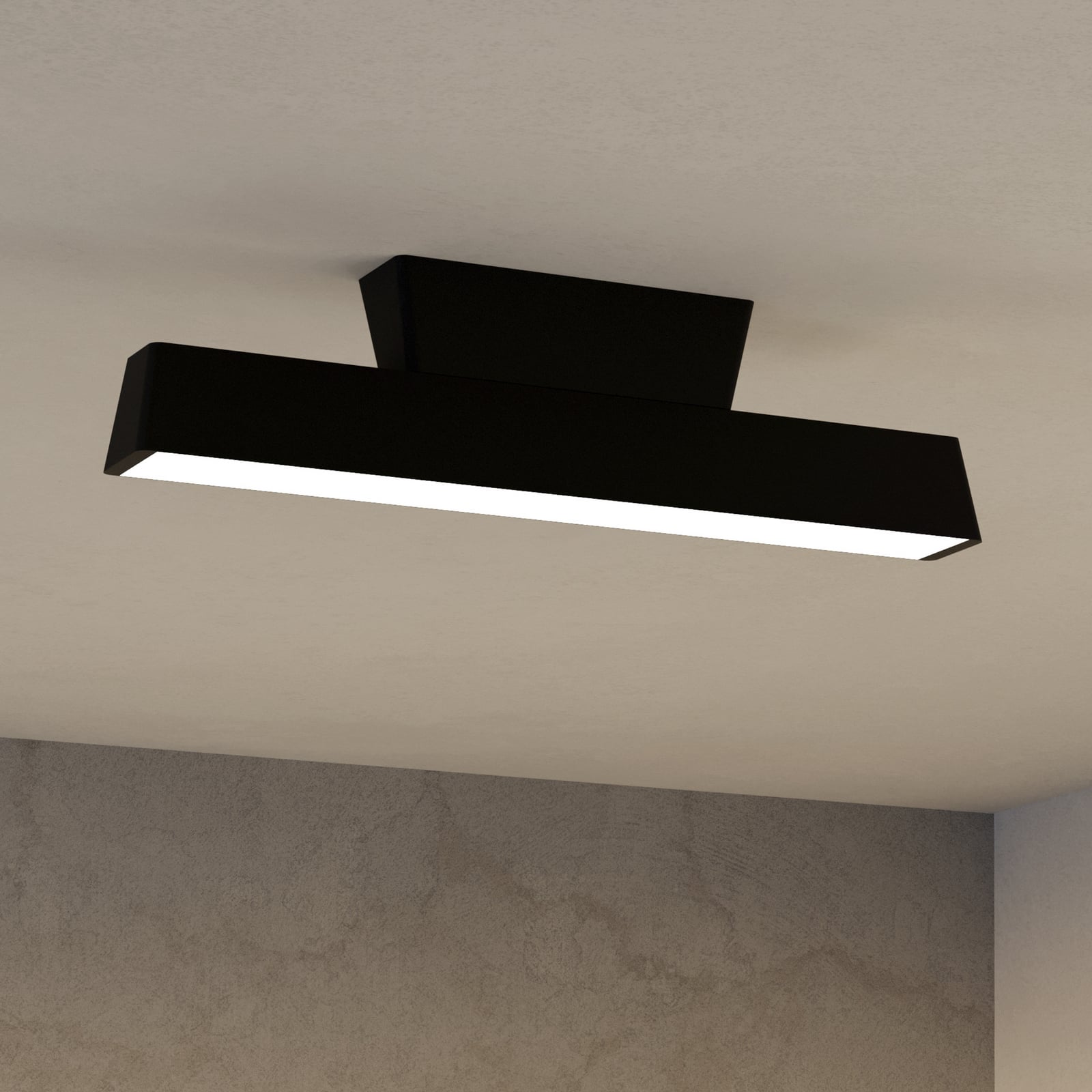 Smart LED-taklampe Simolaris-Z svart 47 cm forfra