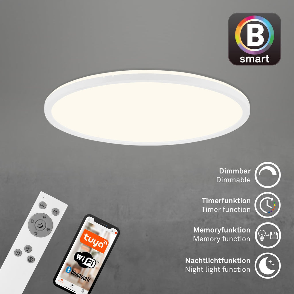 Smart LED-taklampe Slim S dimbar CCT hvit Ø45 cm nærbilde