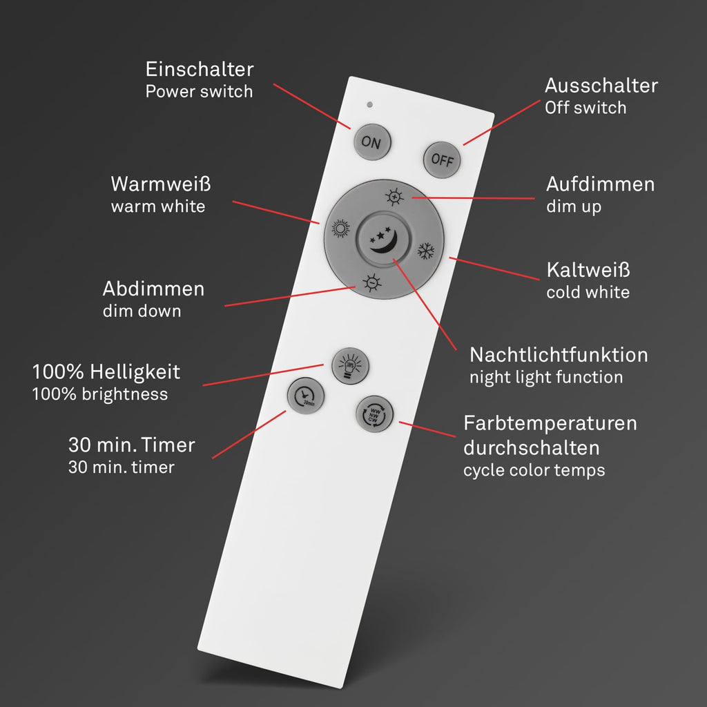 Smart LED-taklampe Slim S dimbar CCT hvit Ø45 cm app-styring
