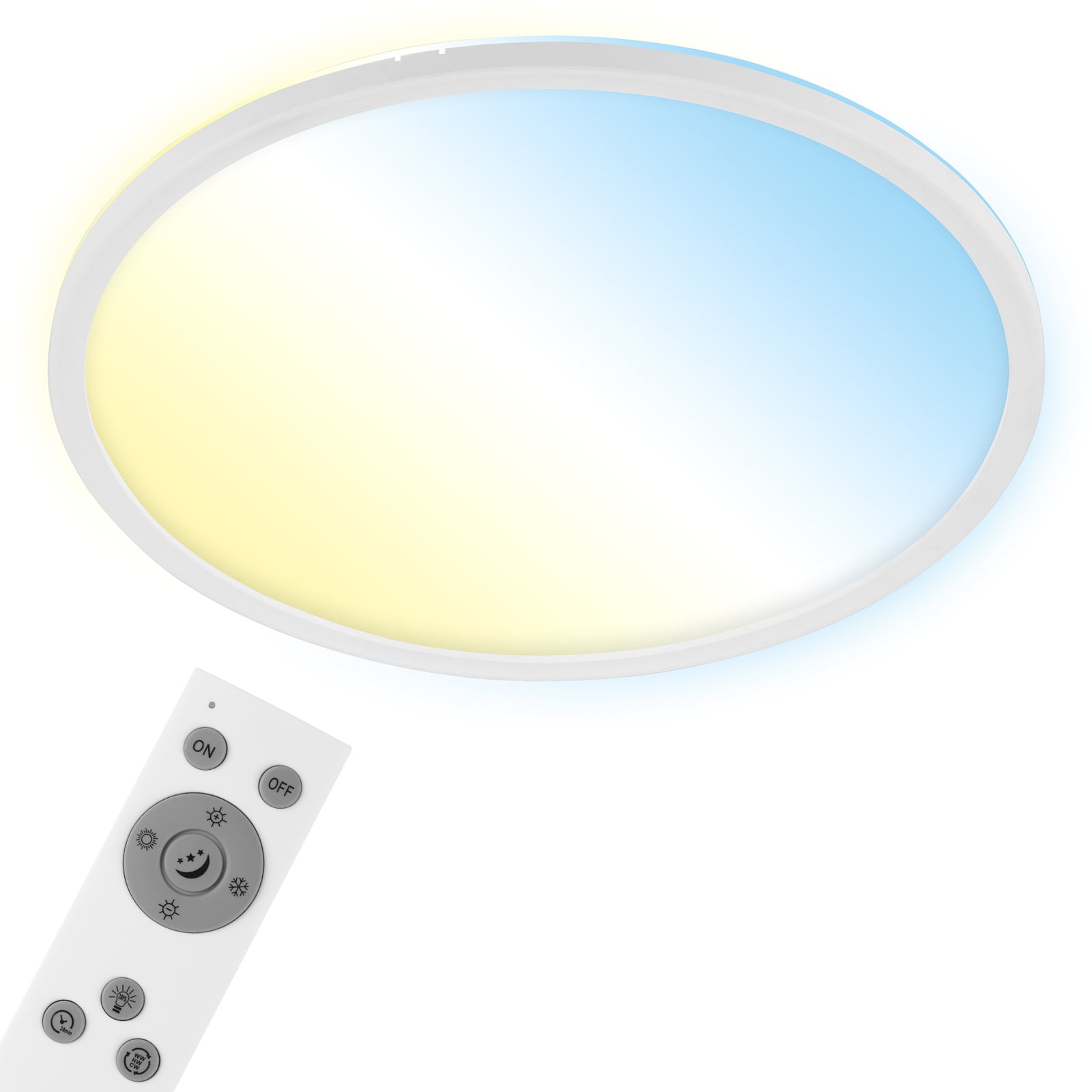 Smart LED-taklampe Slim S dimbar CCT hvit Ø45 cm stemmekontroll