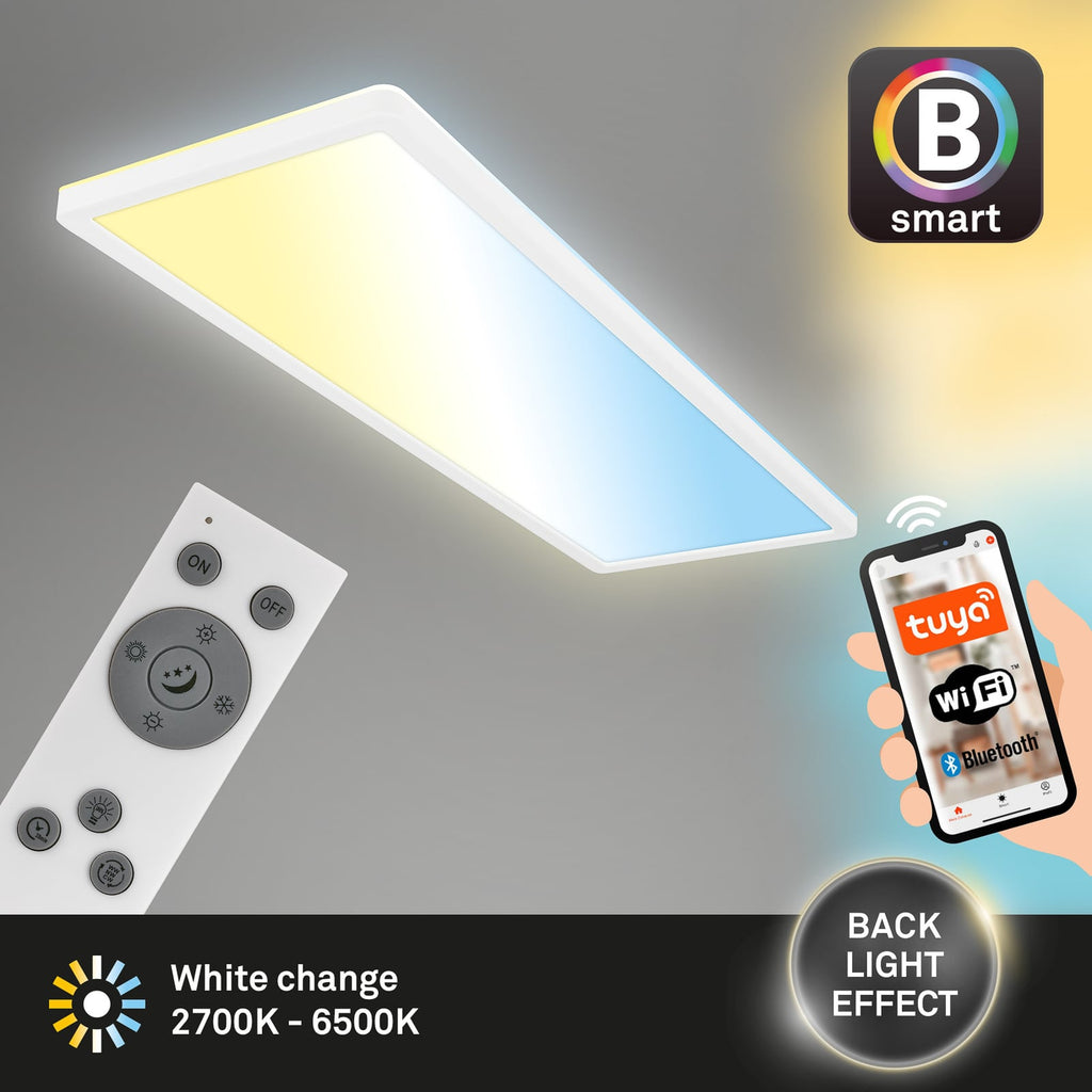 Nærbilde av LED-lys i Smart LED-taklampe Tava 58x20 cm