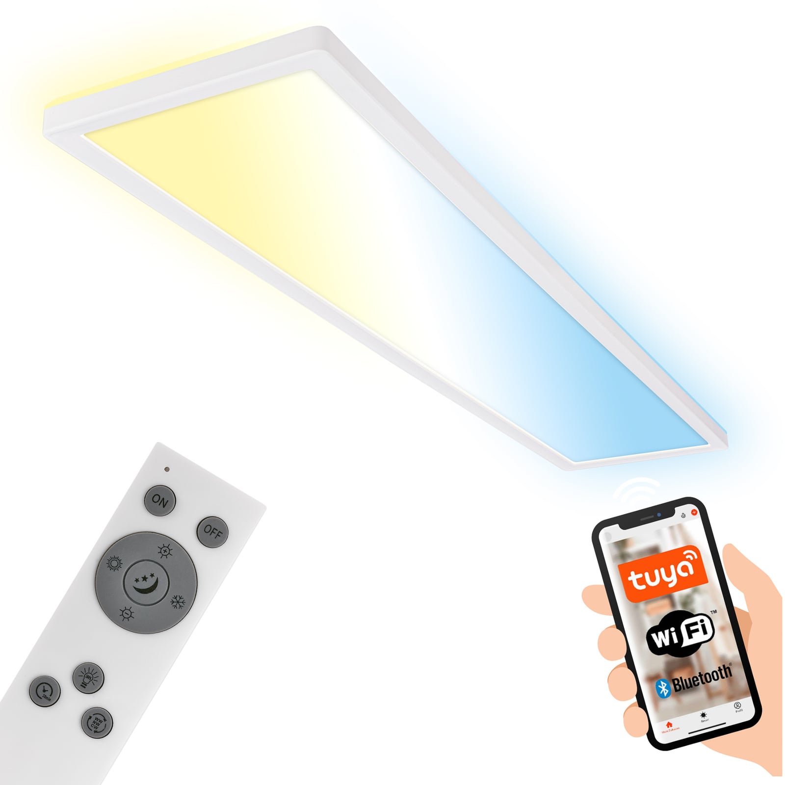 Smart LED taklampe Tava CCT dimbar hvit matt forfra
