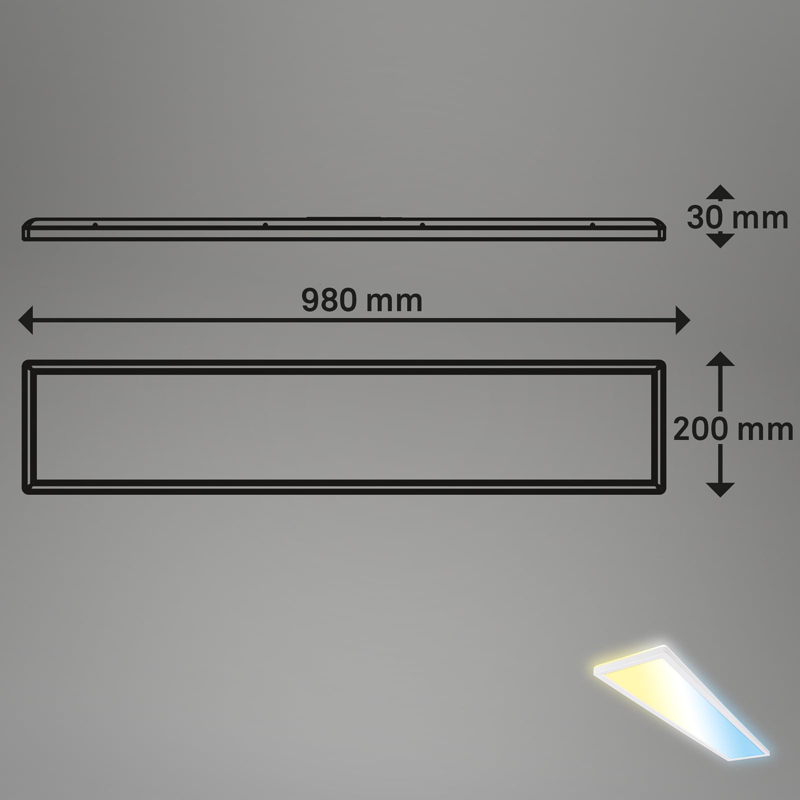 Smart LED taklampe Tava CCT dimbar hvit matt bakside