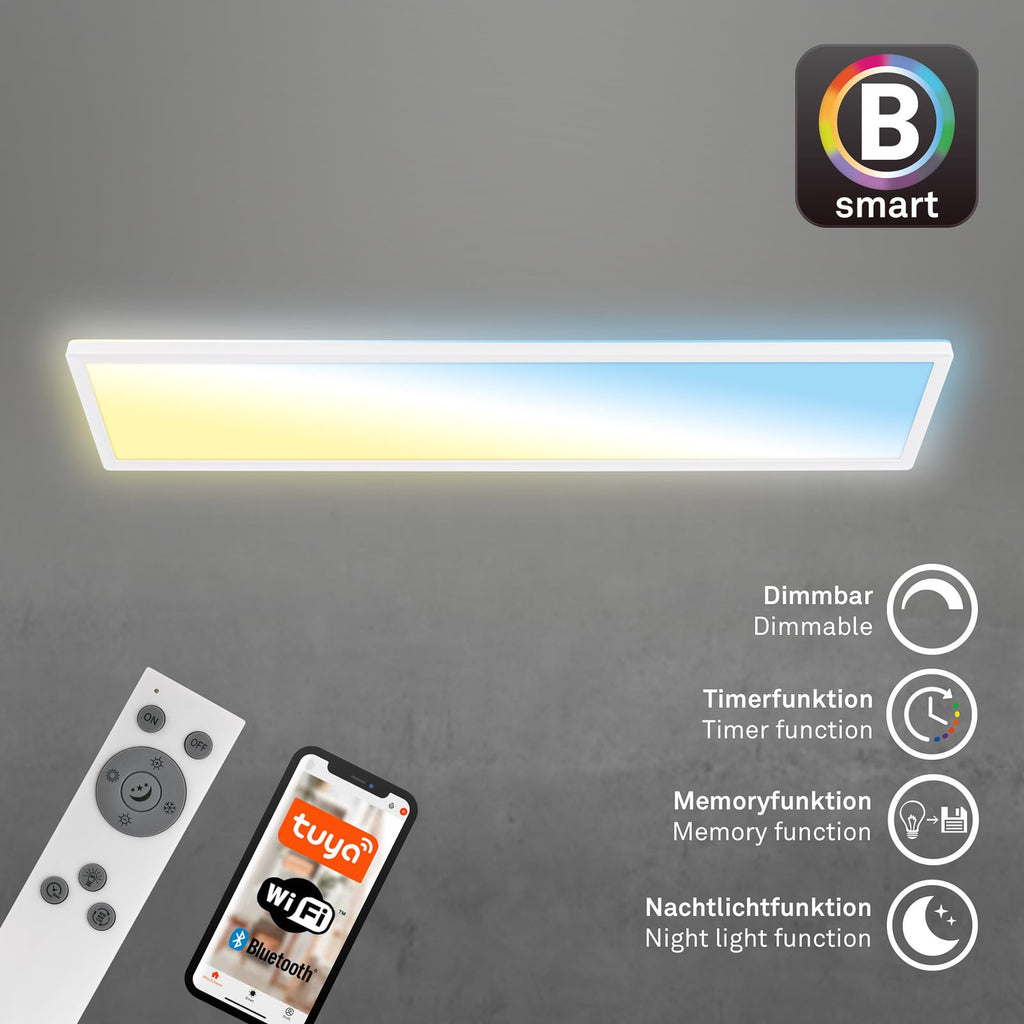 Smart LED taklampe Tava CCT dimbar hvit matt detalj av fjernkontroll